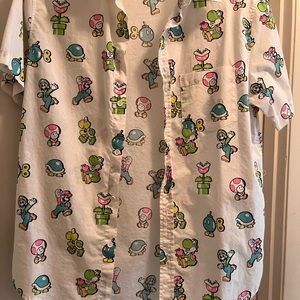 Super Mario short sleeve button down